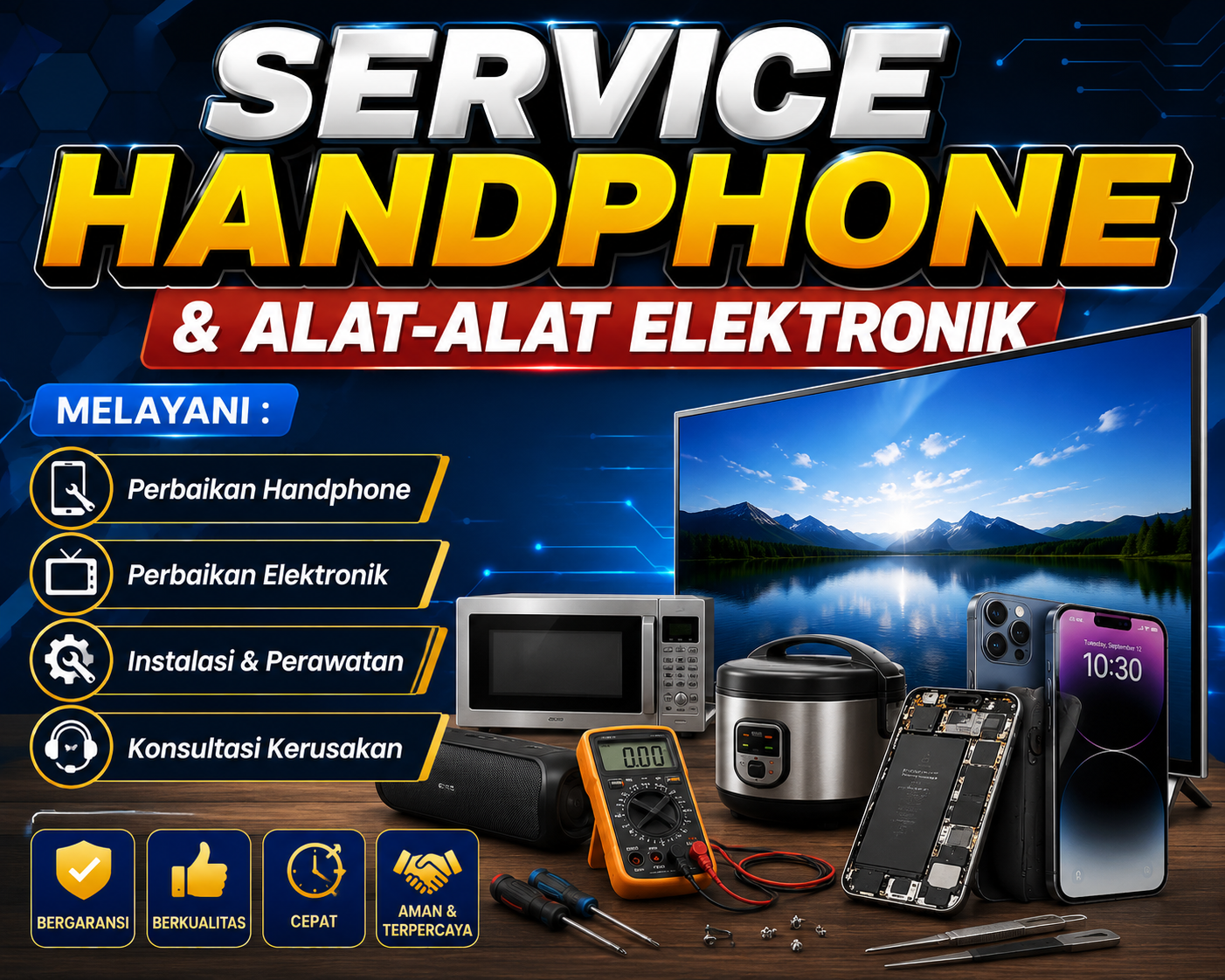 SERVICE HANDPHONE DAN PERALATAN ELEKTRONIK